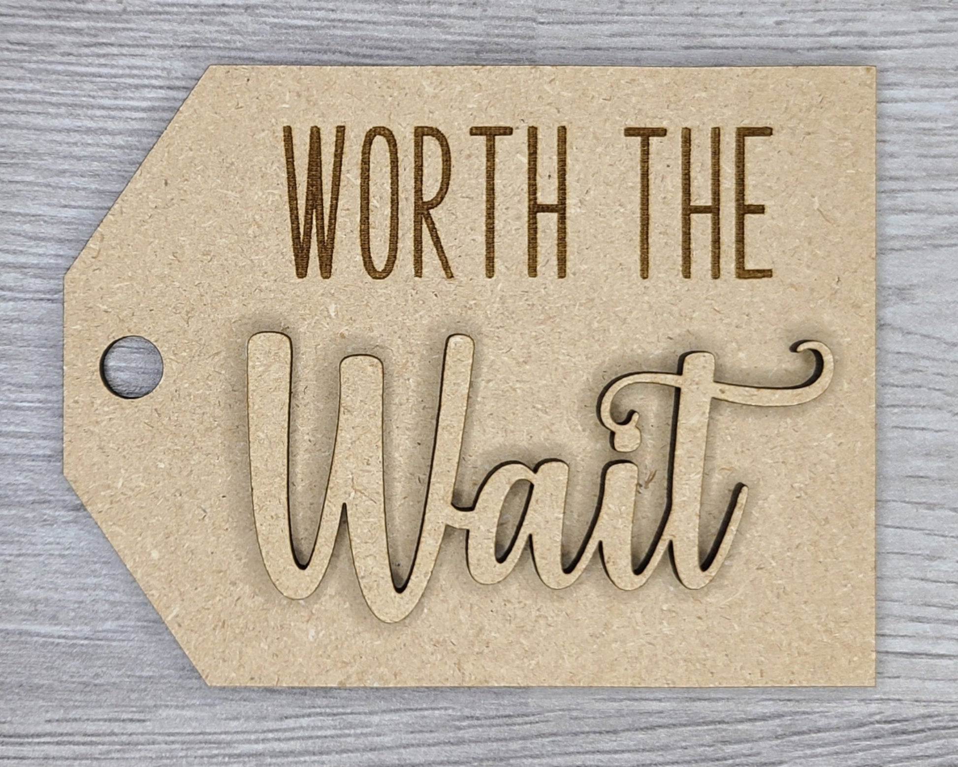 Worth the Wait Baby Shower DIY Craft Kit #2896 - Multiple Sizes Available - Unfinished Wood Cutout Shapes