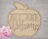 Welcome to our Classroom Interchangeable "All are Welcome" DIY Paint kit #2983 - Unfinished Wood shape cutouts