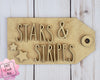 Stars & Strips Craft 4th of July Independence Day DIY Paint kit #2270 - Multiple Sizes Available - Unfinished Wood Cutout Shapes