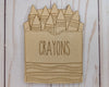 Crayons Back to School Craft Kit DIY Craft Kit #2305 - Multiple Sizes Available - Unfinished Wood Cutout Shapes
