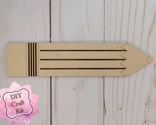Pencil Back to School Craft Kit DIY Craft Kit #2309 - Multiple Sizes Available - Unfinished Wood Cutout Shapes