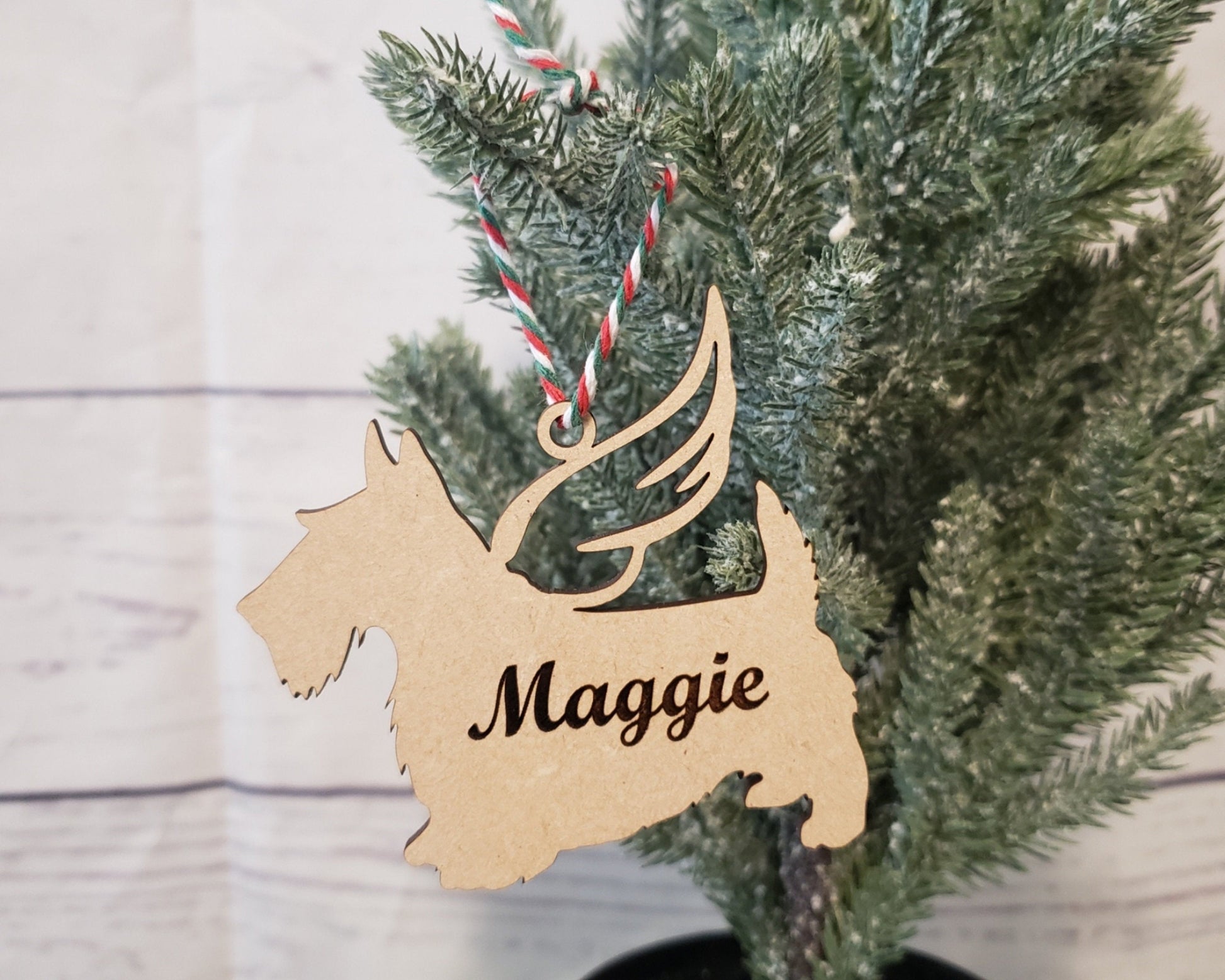 Scottie Angel Ornament Wood cutouts DIY Scottish Terrier paint kit #2437 - Multiple Sizes Available - Unfinished Wood Cutout Shapes