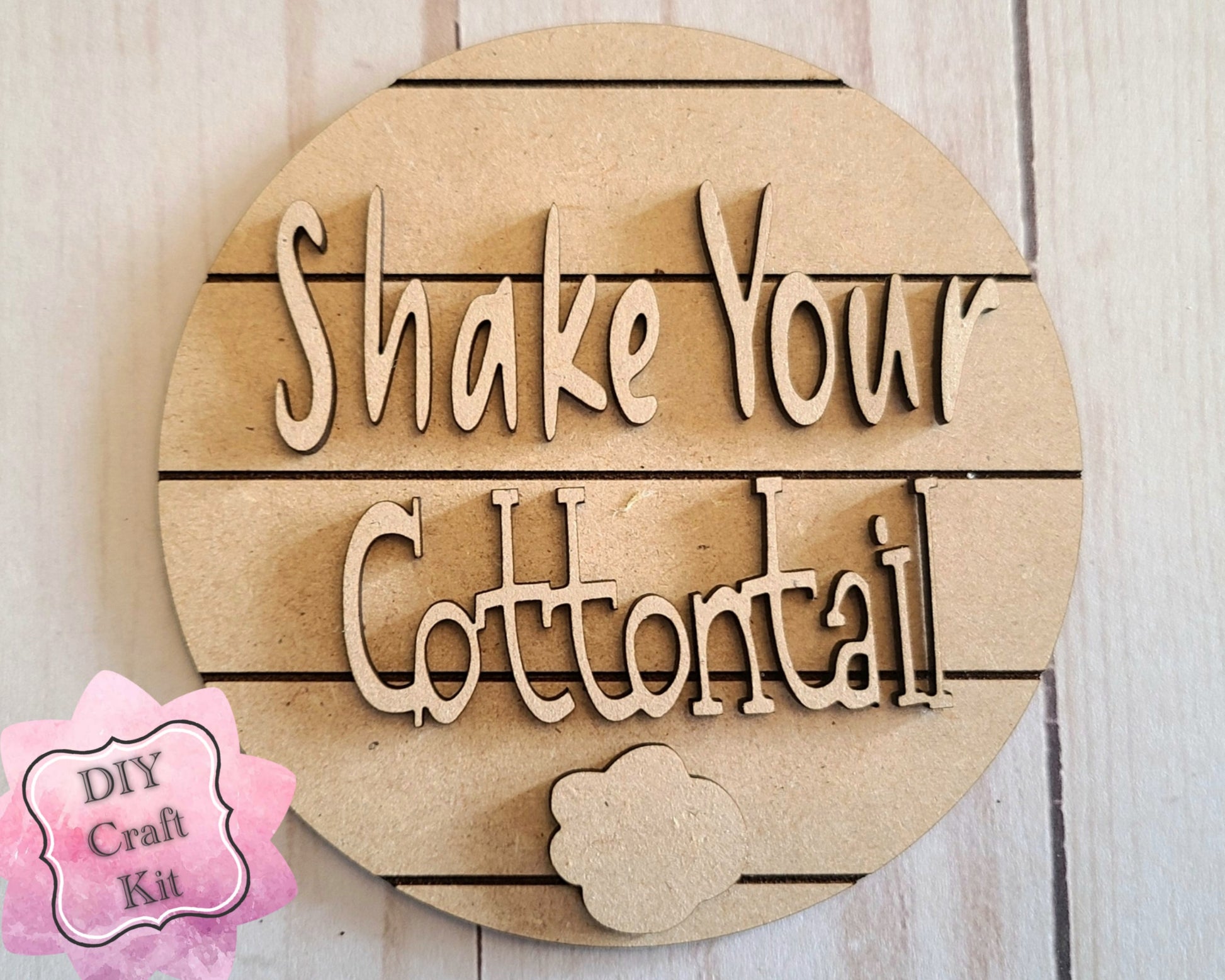 Shake Your Cotton Tail Easter Kit Craft Night Crafty Craft Kit #2557 - Multiple Sizes Available - Unfinished Wood Cutout Shapes