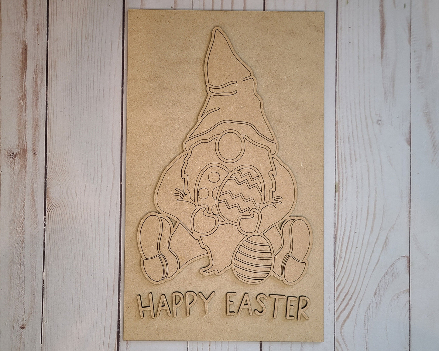 Happy Easter Gnome Kit Craft Night Craft Kit #2559 - Multiple Sizes Available - Unfinished Wood Cutout Shapes
