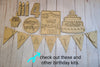 Birthday Banner DIY Craft Kit #2574 Multiple Sizes Available - Unfinished Wood Cutout Shapes