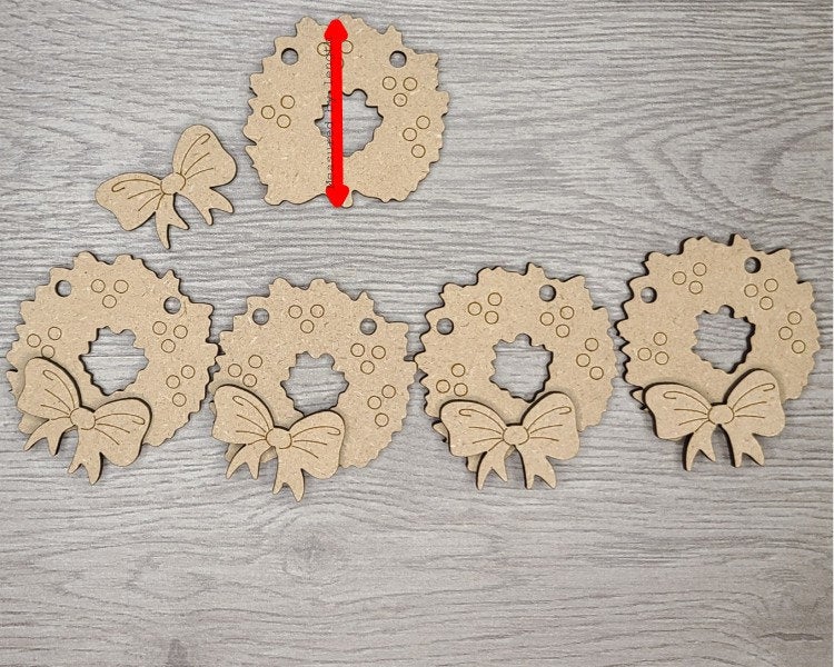 Christmas Wreath Christmas Decor Bunting Banner DIY Craft Kit for Adults #2890 Multiple Sizes Available - Unfinished Wood Cutout Shapes