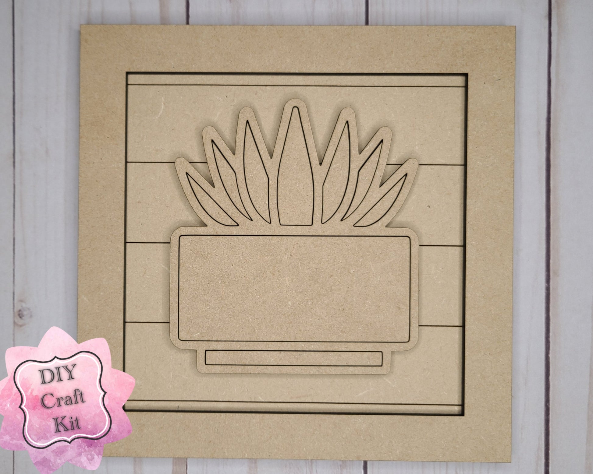 Succulent Craft DIY Paint Party Kit Craft Kit for Adults #2621 - Multiple Sizes Available - Unfinished Wood Cutout Shapes