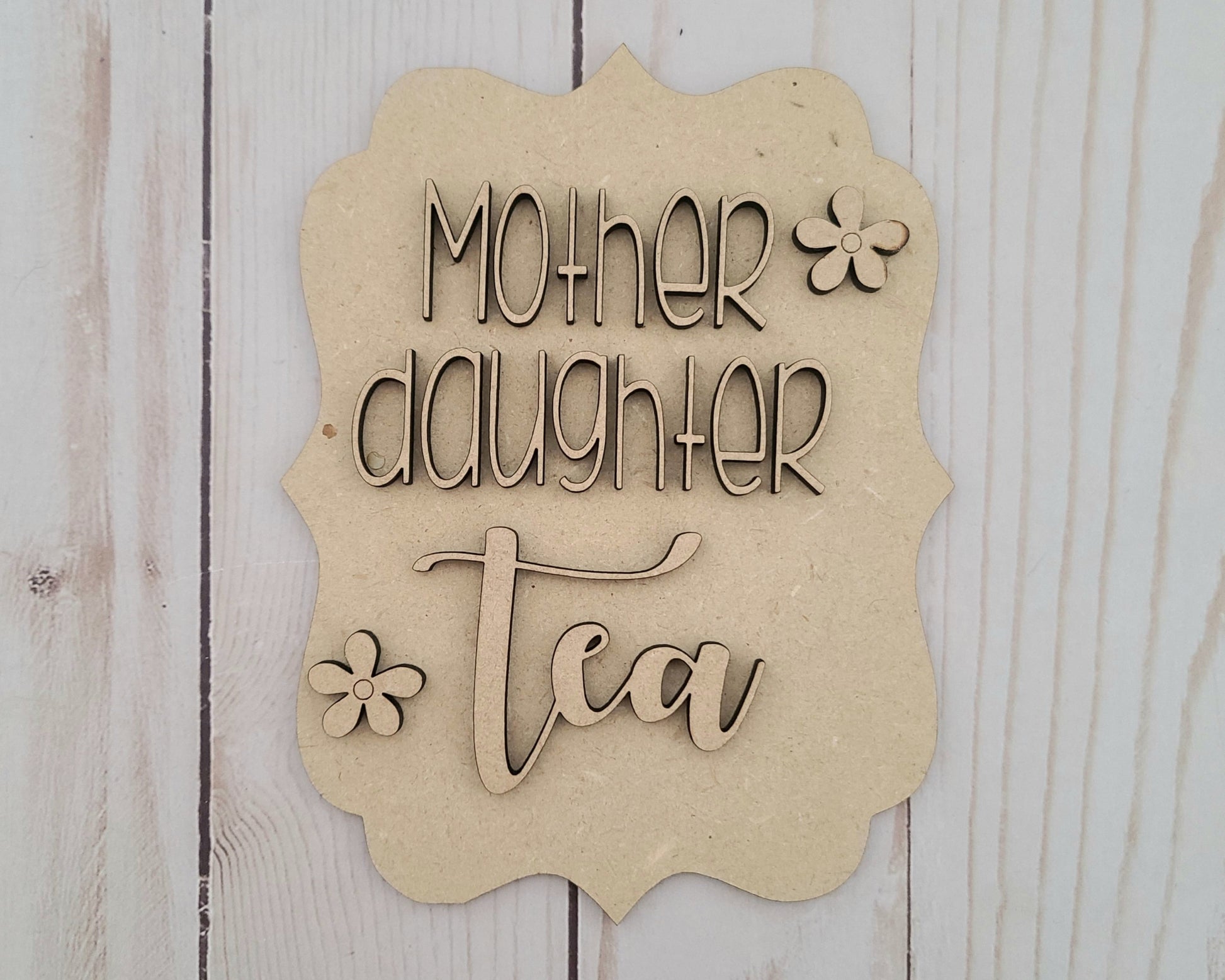 Mother/Daughter Tea Party Craft DIY Paint Party Kit Craft Kit for Adults #2624 - Multiple Sizes Available - Unfinished Wood Cutout Shapes