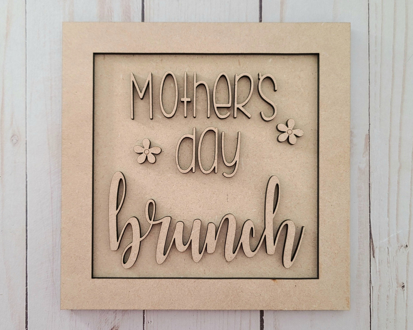 Mother's Day Brunch Tea Party Craft DIY Paint Party Kit Craft Kit #2625 - Multiple Sizes Available - Unfinished Wood Cutout Shapes