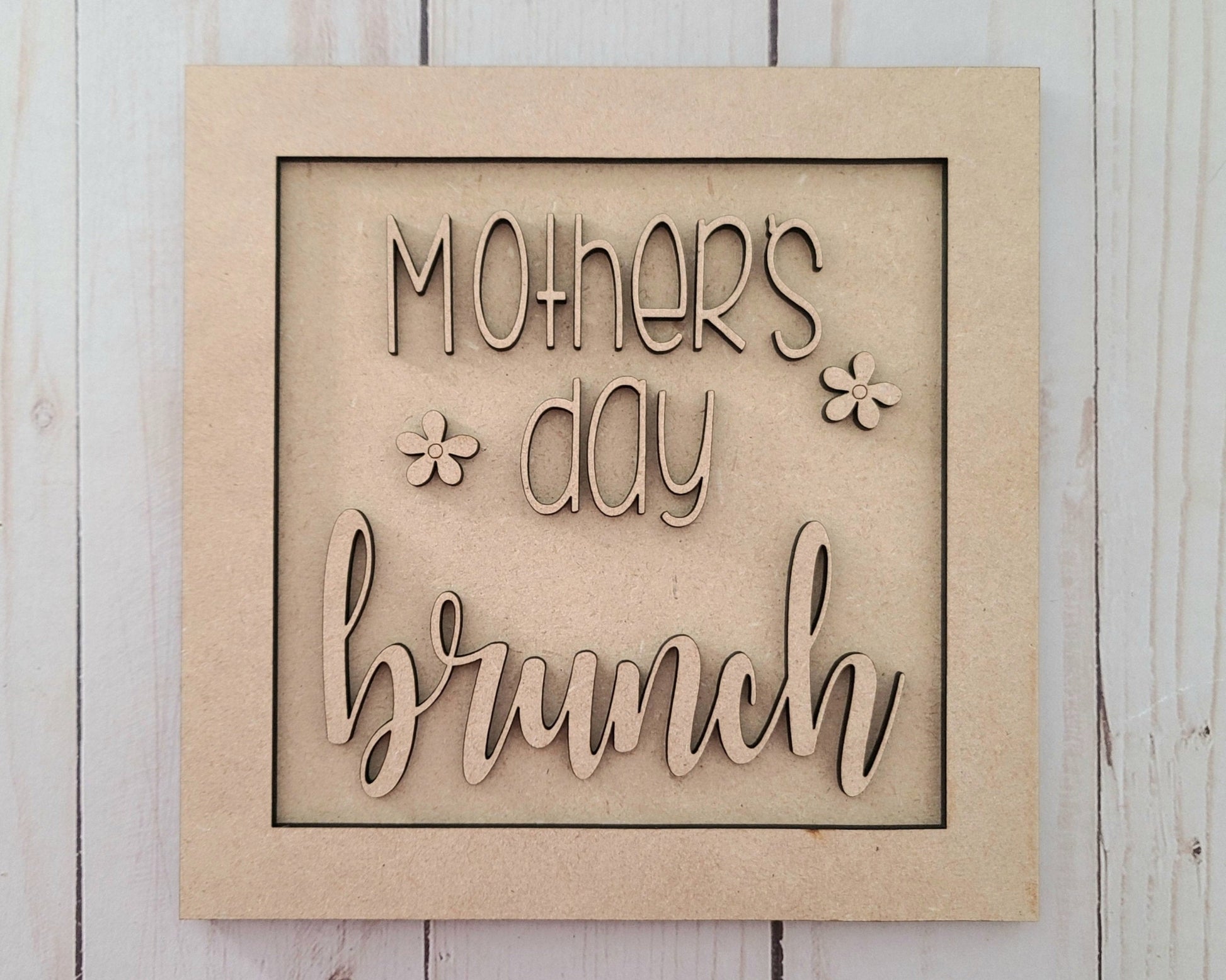 Mother's Day Brunch Tea Party Craft DIY Paint Party Kit Craft Kit #2625 - Multiple Sizes Available - Unfinished Wood Cutout Shapes