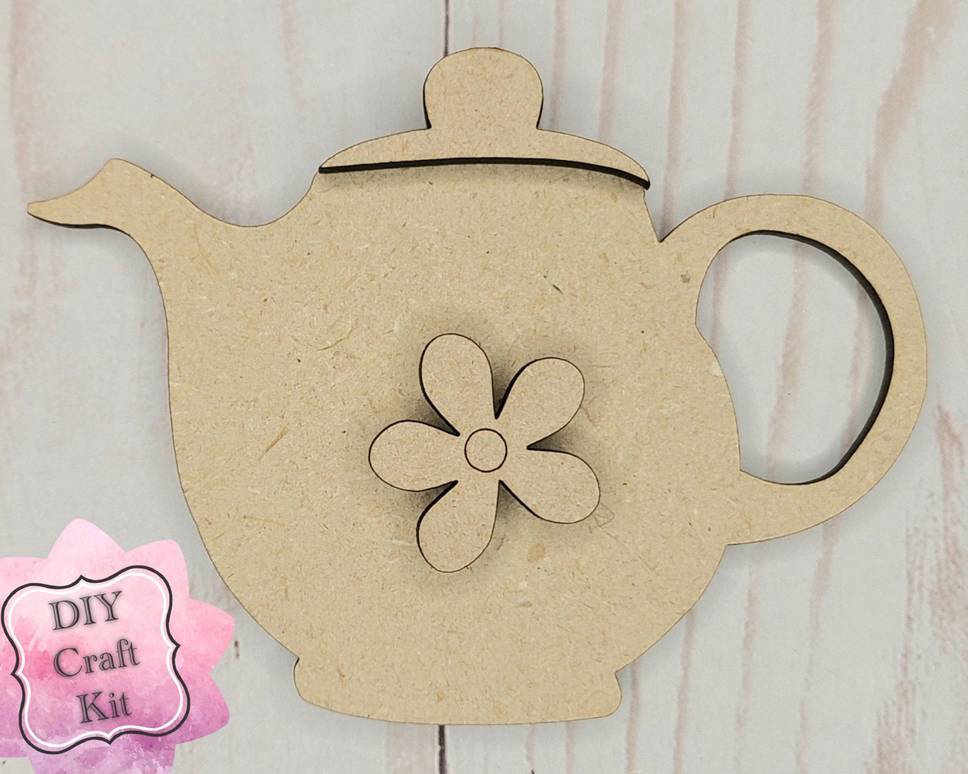 Tea Pot Tea Party Craft DIY Paint Party Kit Craft Kit for Adults #2628 - Multiple Sizes Available - Unfinished Wood Cutout Shapes