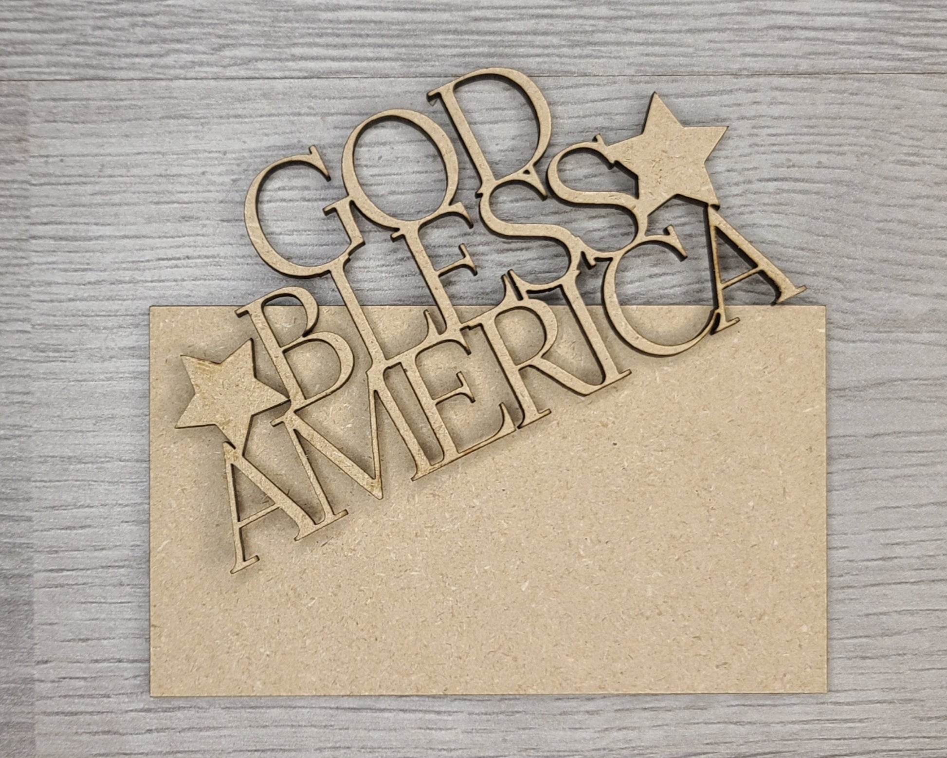 God Bless America 4th of July Craft Kit Paint Kit Party Paint Kit #2844 - Multiple Sizes Available - Unfinished Wood Cutout Shapes