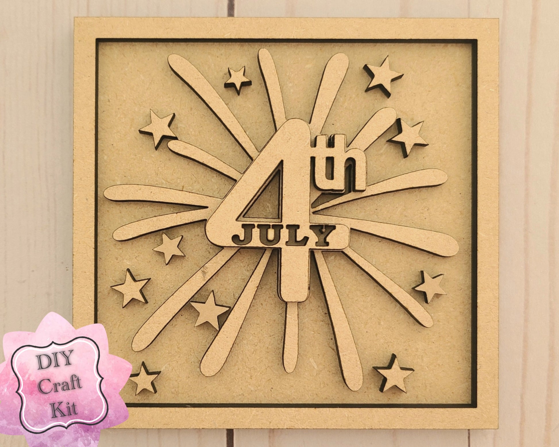 4th of July Fireworks Craft Kit Paint Kit Party Paint Kit #2796 - Multiple Sizes Available - Unfinished Wood Cutout Shapes