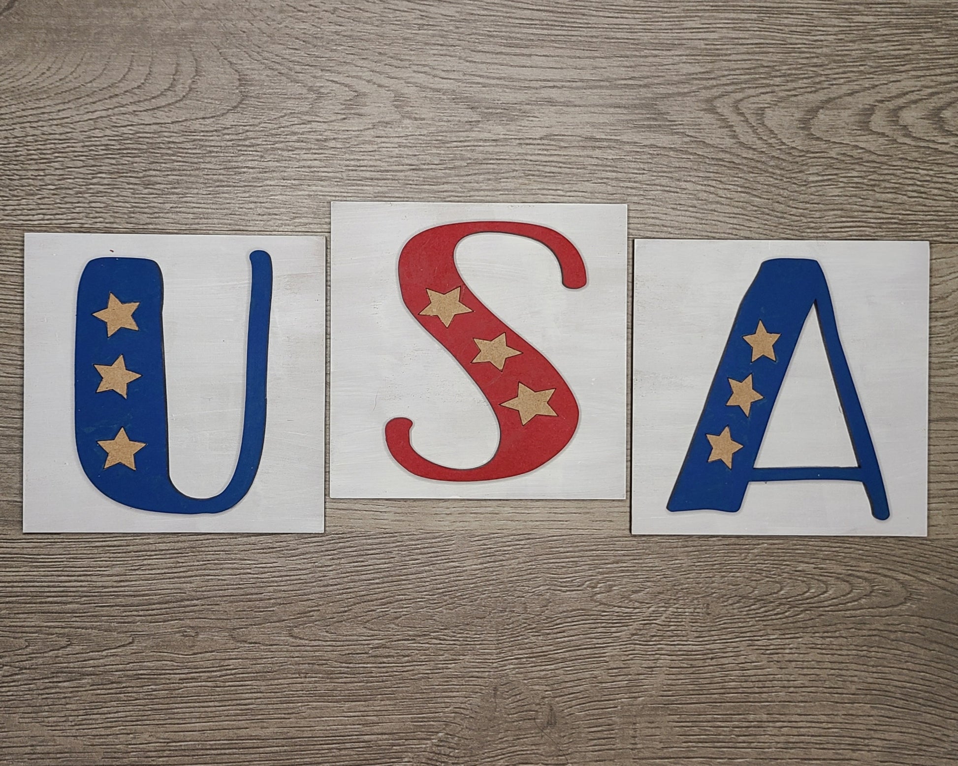 USA Square Kit DIY Paint kit #2264 - Multiple Sizes Available - Unfinished Wood Cutout Shapes