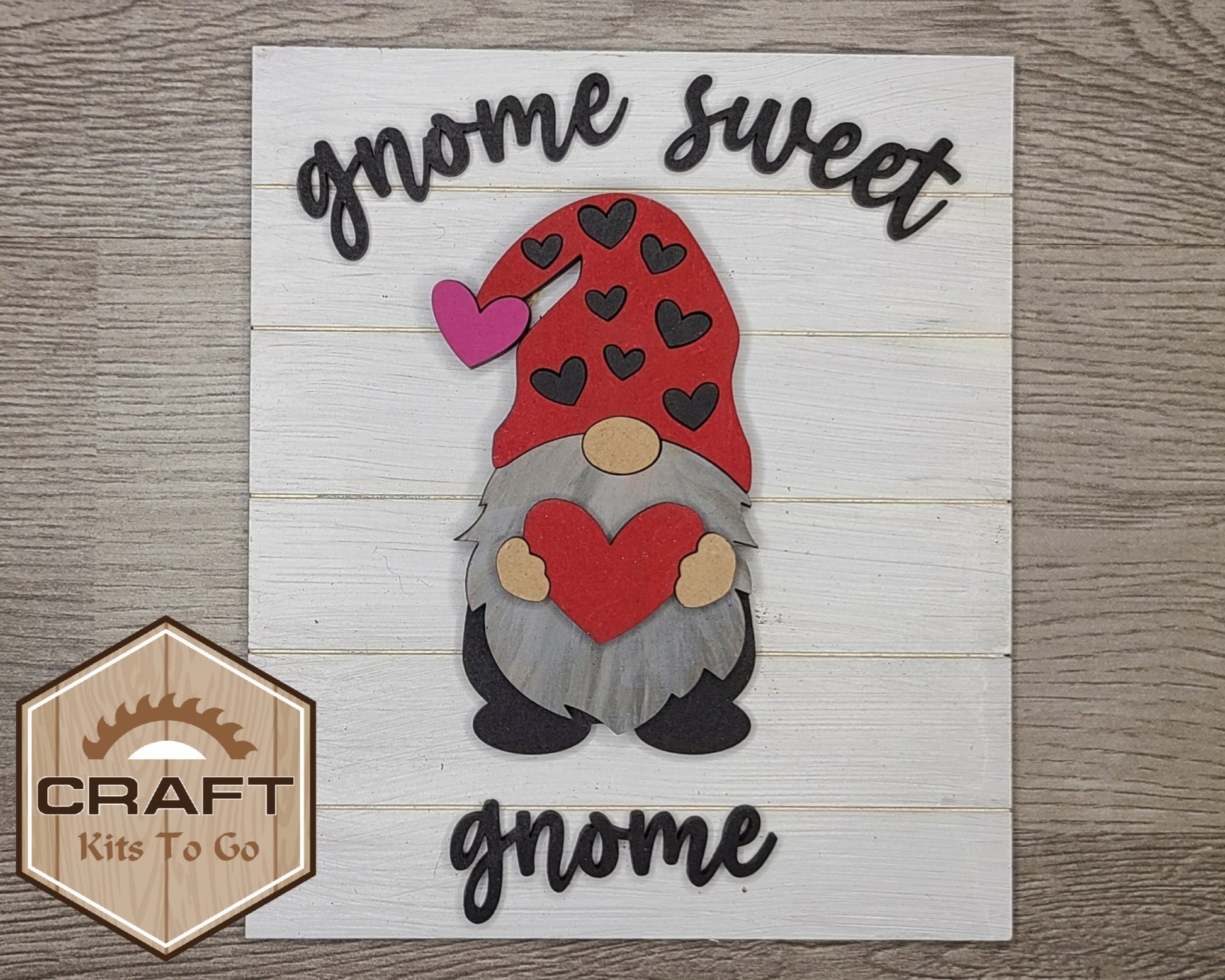 Gnome Valentine DIY Paint kit #2499 - Multiple Sizes Available - Unfinished Wood Cutout Shapes