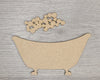Bathtub with Bubbles Bathroom Decor Kit DIY Paint kit #3005 - Multiple Sizes Available - Unfinished Wood Cutout Shapes