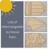 Welcome to our Classroom Interchangeable Paper Sign DIY Paint kit #2983 - Unfinished Wood shape cutouts