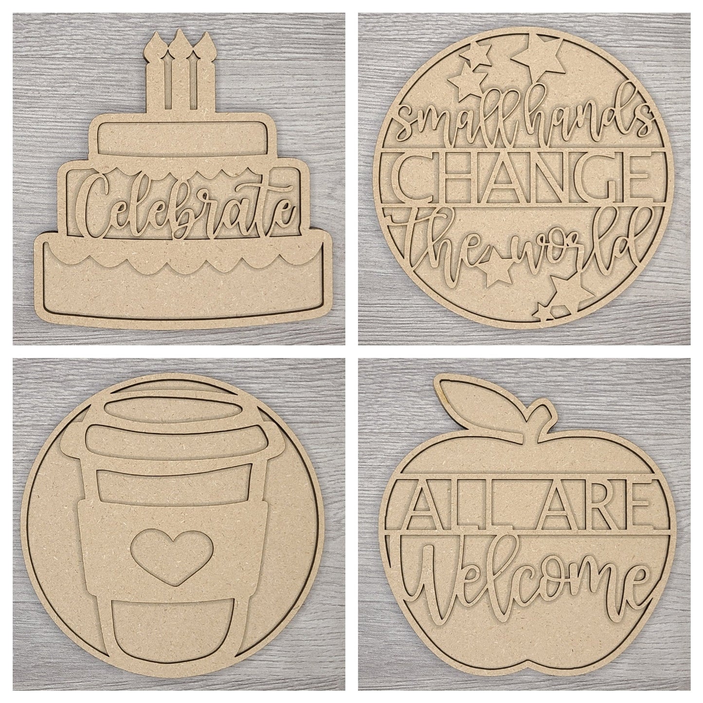 Welcome to our Classroom Interchangeable Round DIY Paint kit #2983 - Unfinished Wood shape cutouts