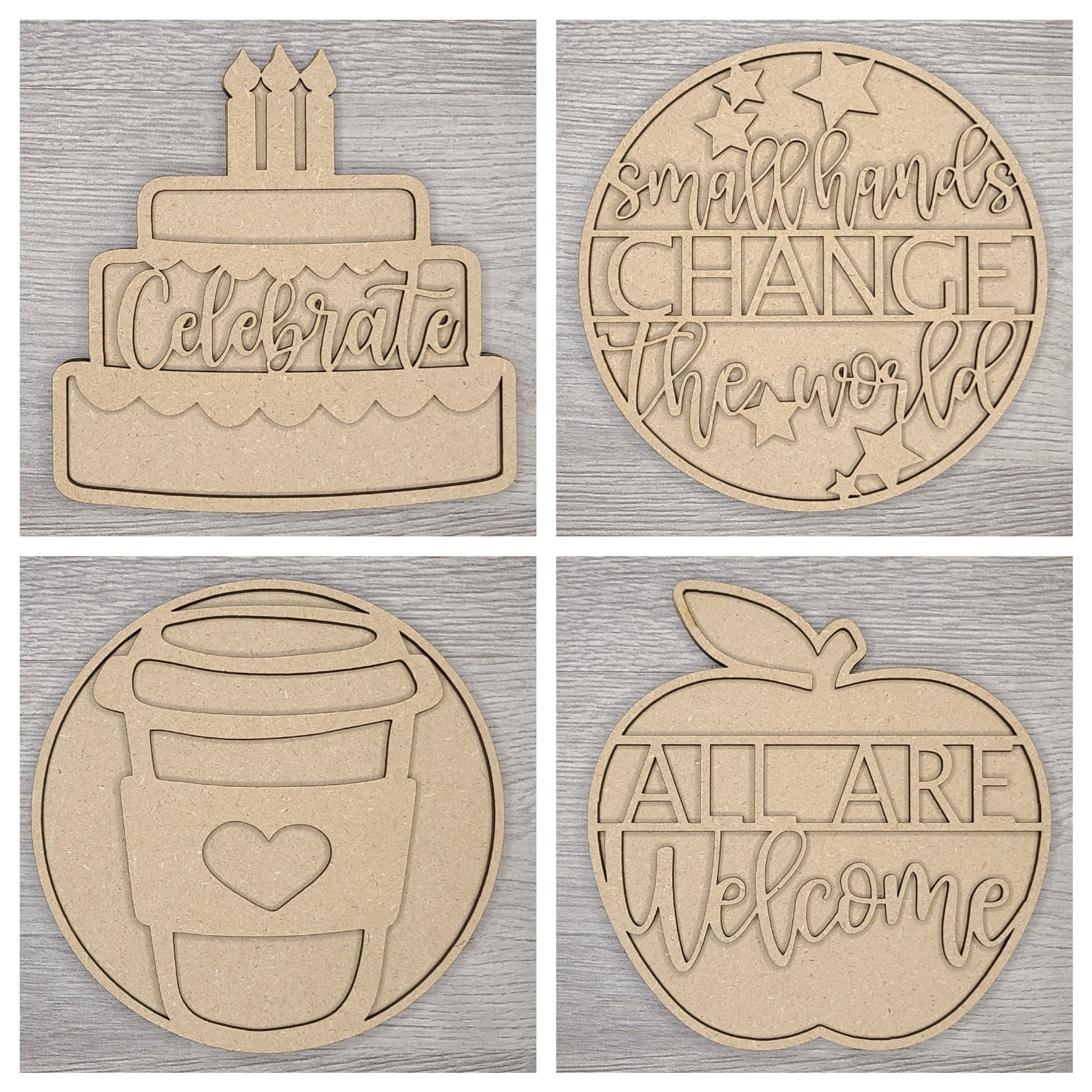 Welcome to our Classroom Interchangeable Round DIY Paint kit #2983 - Unfinished Wood shape cutouts