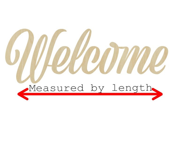 Welcome word cutout word cutouts blanks DIY paint #3126 - Multiple Sizes Available - Unfinished Cutout Shapes