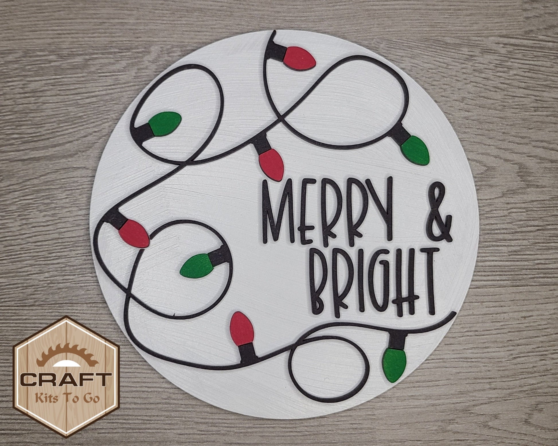 Merry & Bright Christmas Decor DIY Paint kit #3079 - Multiple Sizes Available - Unfinished Wood Cutout Shapes