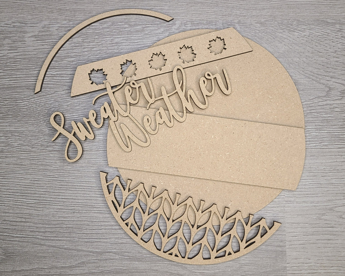 Sweater Weather Autumn Decor Fall colors Decor Porch DIY Paint kit #3102 - Multiple Sizes Available - Unfinished Wood Cutout Shapes