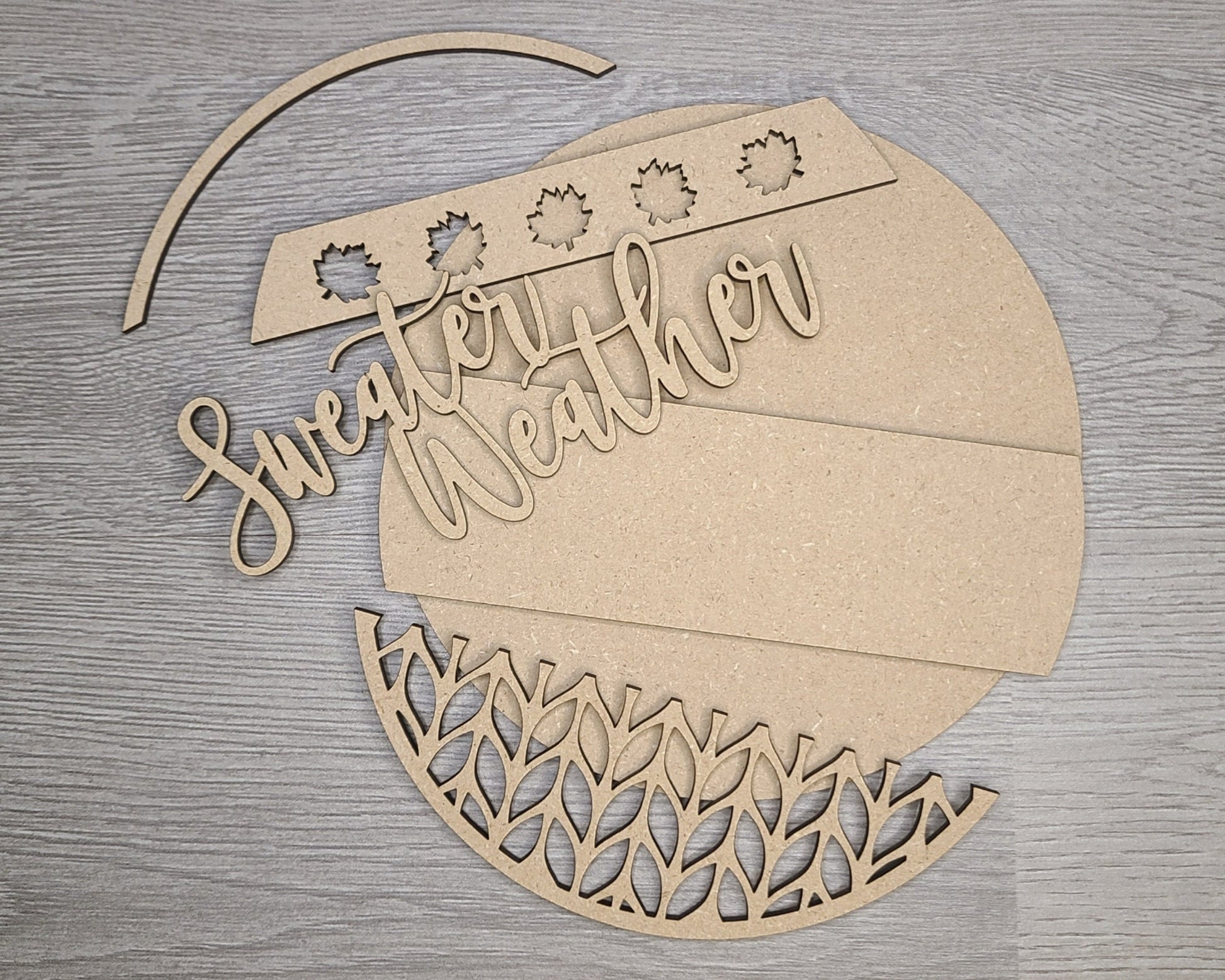 Sweater Weather Autumn Decor Fall colors Decor Porch DIY Paint kit #3102 - Multiple Sizes Available - Unfinished Wood Cutout Shapes
