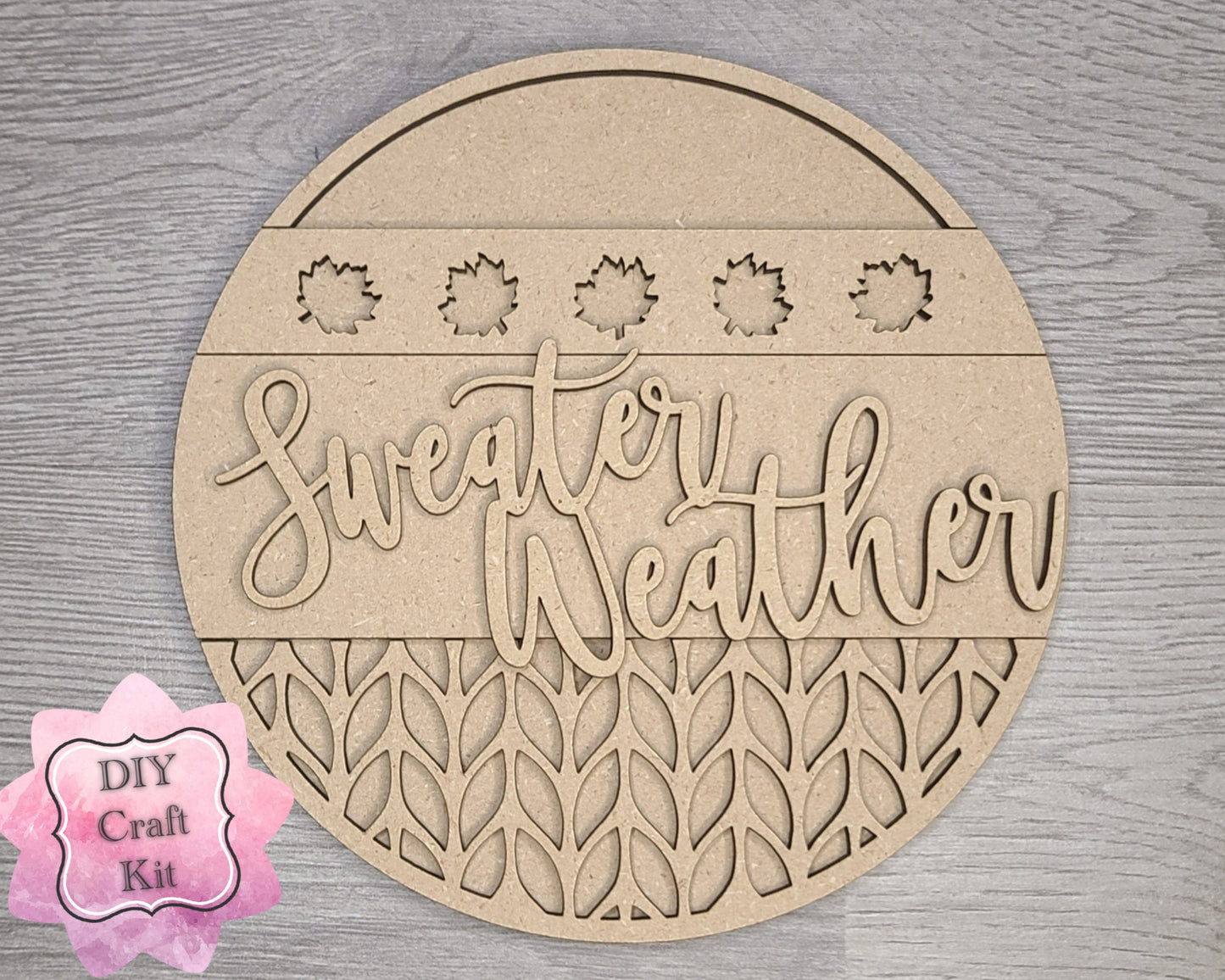 Sweater Weather Autumn Decor Fall colors Decor Porch DIY Paint kit #3102 - Multiple Sizes Available - Unfinished Wood Cutout Shapes