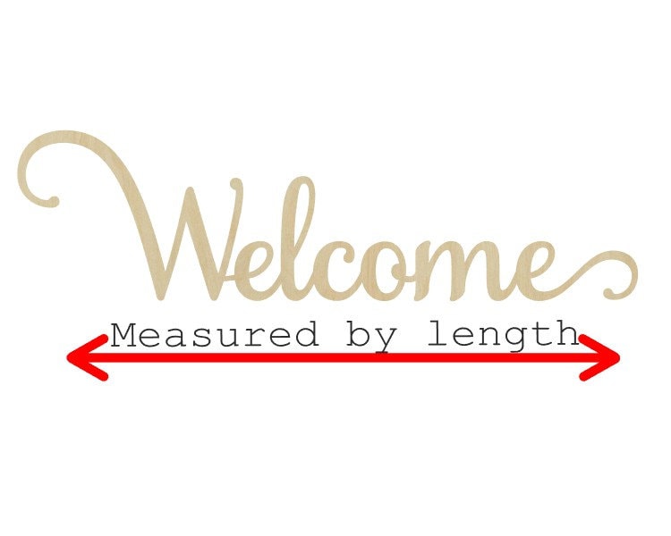 Welcome word cutout word cutouts blanks DIY paint #3120 - Multiple Sizes Available - Unfinished Cutout Shapes