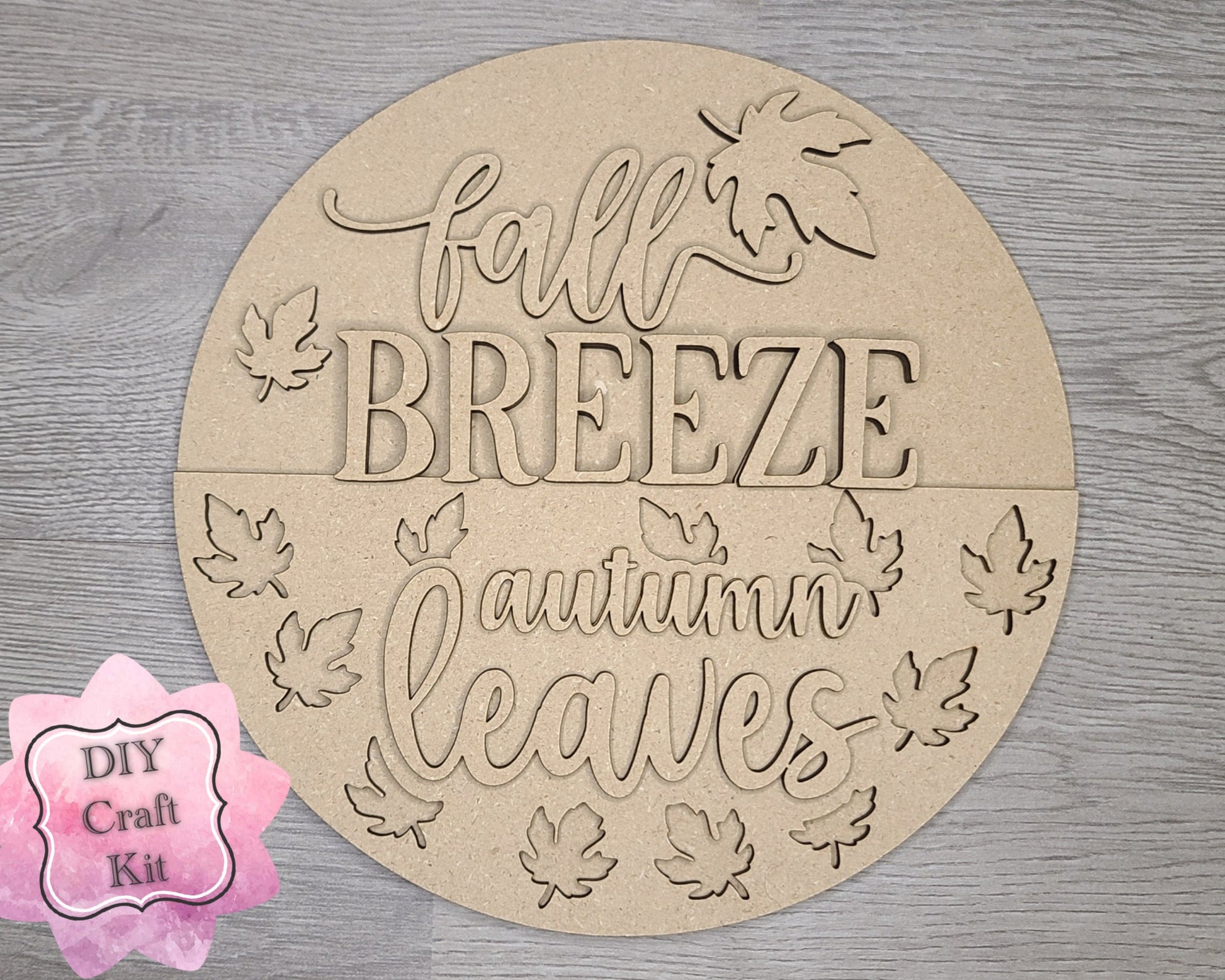 Fall Breeze Autumn leaves Decor Fall colors Decor Porch DIY Paint kit #3066 - Multiple Sizes Available - Unfinished Wood Cutout Shapes