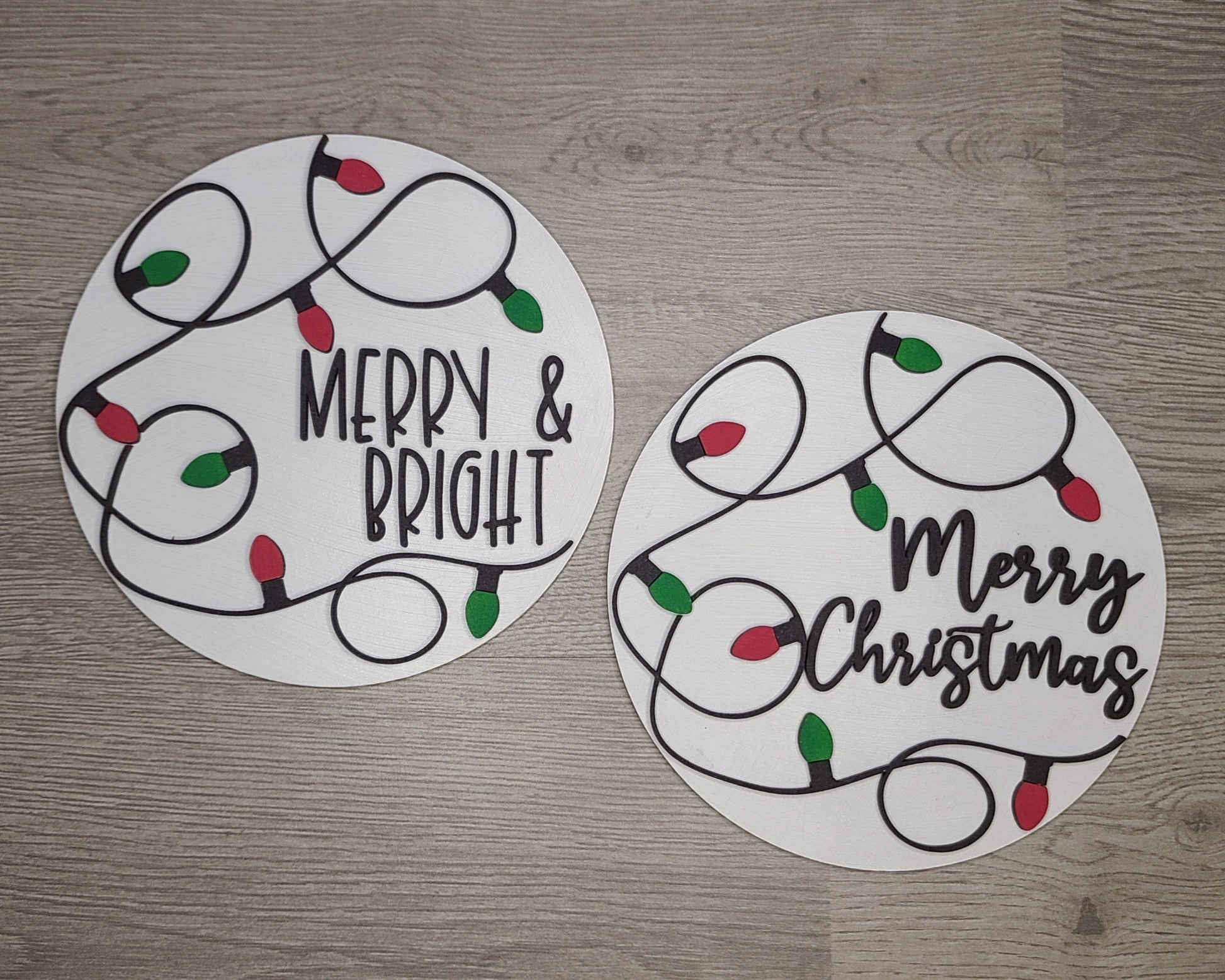 Merry & Bright Christmas Decor DIY Paint kit #3079 - Multiple Sizes Available - Unfinished Wood Cutout Shapes
