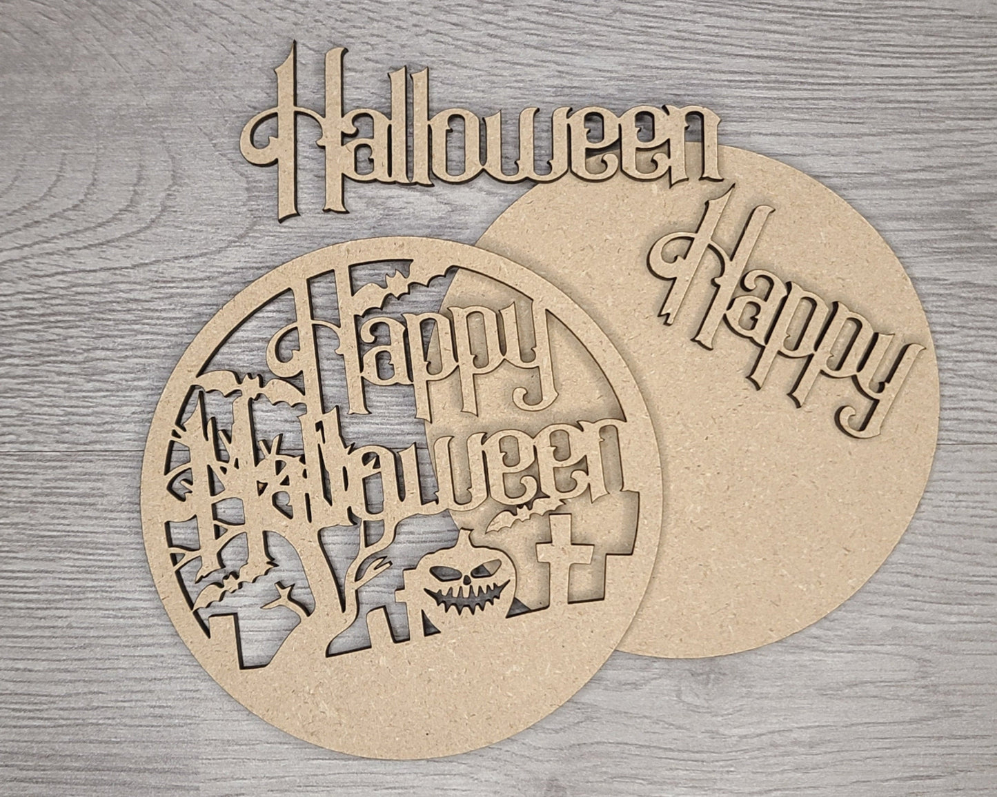 Halloween Graveyard Halloween Decor DIY Paint kit #3141 - Multiple Sizes Available - Unfinished Wood Cutout Shapes