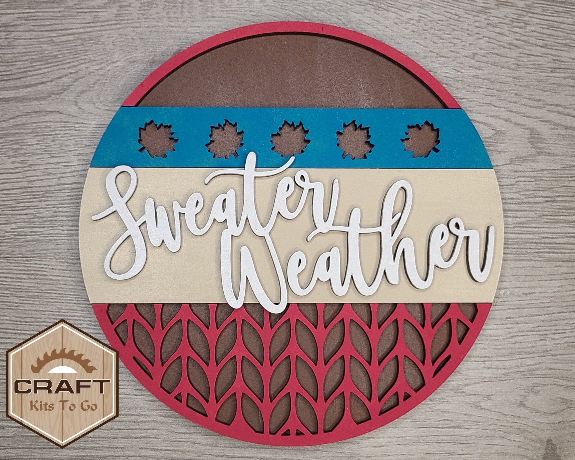 Sweater Weather Autumn Decor Fall colors Decor Porch DIY Paint kit #3102 - Multiple Sizes Available - Unfinished Wood Cutout Shapes
