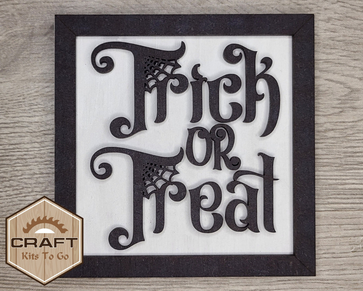 Trick or Treat Halloween Decor DIY Paint kit #3127 - Multiple Sizes Available - Unfinished Wood Cutout Shapes