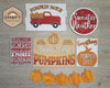 Pumpkin Bunting Banner Craft Kit for Adults #2962 - Multiple Sizes Available - Unfinished Wood Cutout Shapes