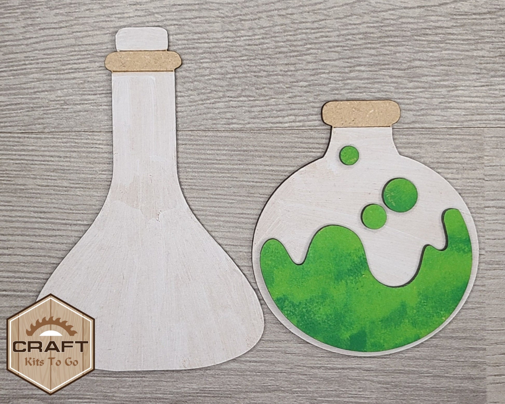 Potion Bottles Halloween Decor Craft Kit DIY Paint kit #2917 - Multiple Sizes Available - Unfinished Wood Cutout Shapes